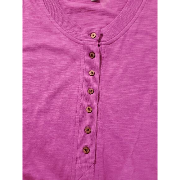 J Jill Womens Rib Trim Henley Tank Top Size XL Pink Soft Cotton Tencel Modal - Picture 5 of 10